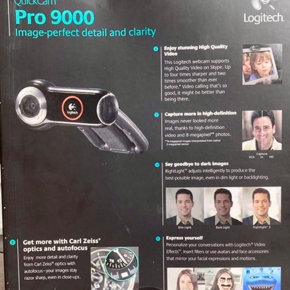 Logitech QuickCam Pro 9000 webcam with Carl Zeiss Optics - Picture 4 of 5
